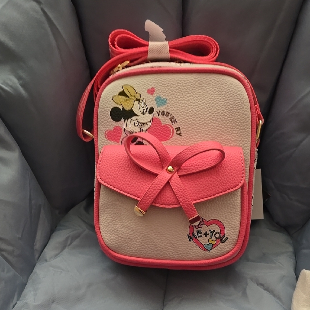 Disney Minnie Mouse Pink and White Crossbody Bag